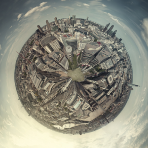 360° image of city